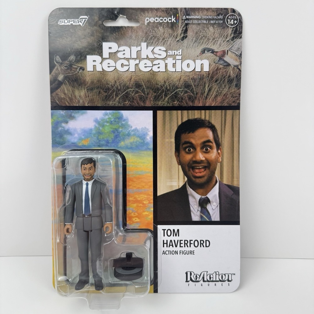 Tom Haverford Parks and Recreation Super7 Reaction Action Figure Collectible NEW
